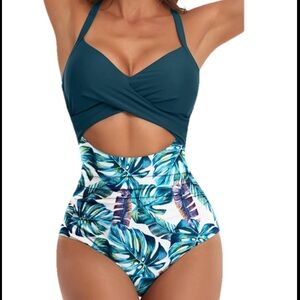 Monokini-Tropical Cutout Swimsuit One-Piece